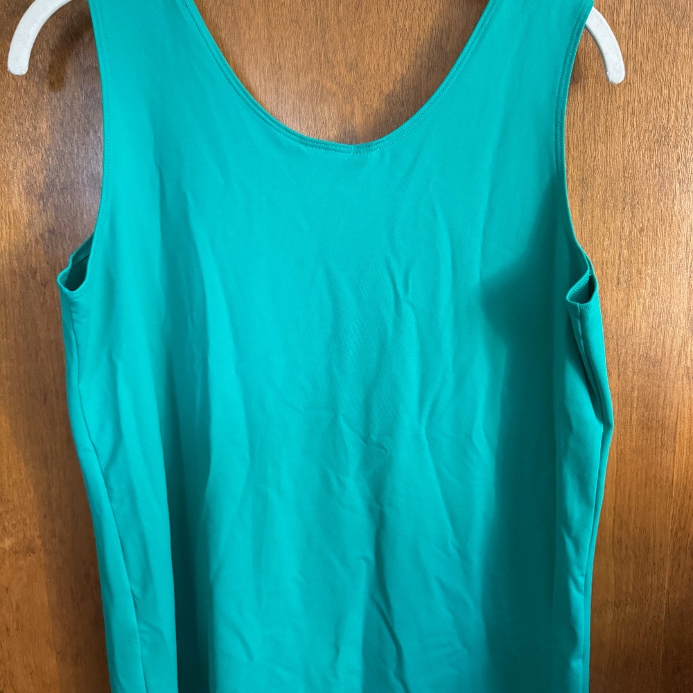 COPY - chico's brand tank top, jade green, stretchy, brand size 2 (L) - Picture 3 of 3